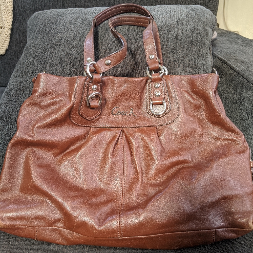 Coach purse, brown leather